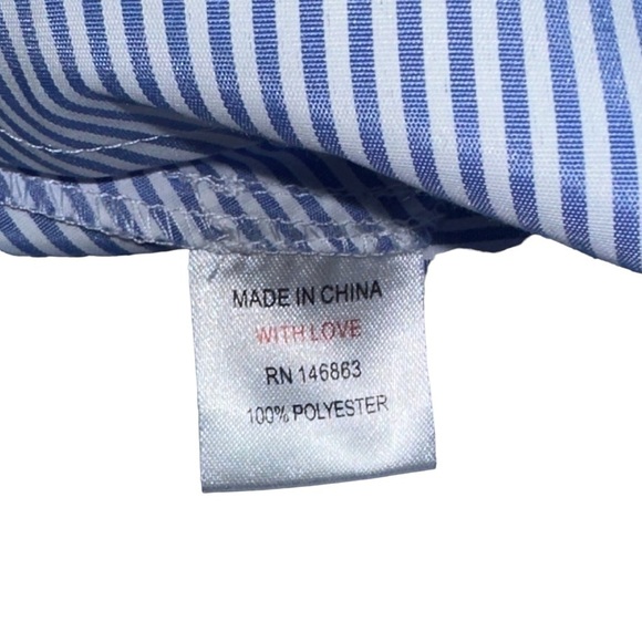 Mare Mare Gemma One Shoulder Blue & White Striped Blouse US M - Picture 3 of 8